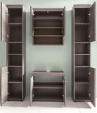 Badmbel Set 4-teilig Runner in Sardegna grau Rauchsilber Badkombination mit 2 x Hochschrank 148 x 190 cm