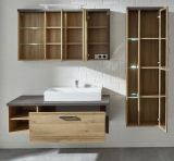 Badmbel Set Bay Eiche Riviera, Beton grau, 3-teilig (186 x 170 cm)