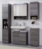 Badezimmer Badmbel Set Runner in Sardegna grau Rauchsilber Badkombination 2-teilig 58 x 190 cm