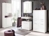 Badezimmer Midischrank Amanda in wei� Hochglanz Badschrank 73 x 132 cm