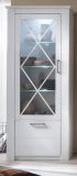 Vitrine Vitrinenschrank Georgia in Pinie Struktur wei 82x205 cm Landhausstil