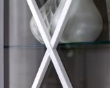 Vitrine Vitrinenschrank Georgia in Pinie Struktur wei 82x205 cm Landhausstil