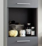 Badezimmer Badmbel Set Amanda Hochglanz grau inkl. LED-Beleuchtung Badkombination 6-teilig