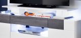 TV-Lowboard Tokyo Hochglanz wei und Sardegna grau 153 x 43 cm TV-Unterteil