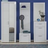 Wandgarderobe Garderobenpaneel Kito in Hochglanz wei Flurgarderobe 53 x 155 cm