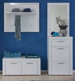 Wandgarderobe Garderobenpaneel Kito in Hochglanz wei Flurgarderobe 93 x 84 cm