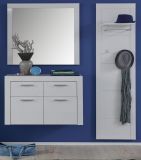 Wandgarderobe Garderobenpaneel Kito in Hochglanz wei Flurgarderobe 53 x 193 cm