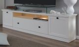 TV-Lowboard Baxter in wei matt, Landhausstil, 177 x 49 cm