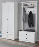 Flurgarderobe Baxter in wei Landhaus Schuh- / Garderobenschrank 81 x 196 cm