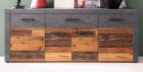 Sideboard Indy in Shabby Vintage mit Matera grau Kommode Old Used 178 x 77 cm
