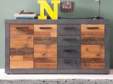 Sideboard Indy in Used Wood Shabby und Matera grau Kommode 151 x 86 cm