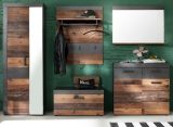 Garderoben Set Indy 5-teilig in Old Used Wood Vintage mit Garderobenschrank 265 x 192 cm