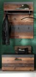 Garderobe Indy in Old Used Wood mit grau 2-teilig (80 x 192 cm)