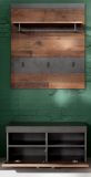 Garderobe Indy in Old Used Wood mit grau 2-teilig (80 x 192 cm)