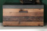 Garderobe Indy Sitzbank in Shabby Vintage mit Matera grau Schuhbank Garderobenbank 80 x 45 cm