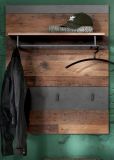 Garderobenpaneel Indy in Used Wood Shabby mit Matera grau 80 x 106 cm
