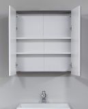 Badezimmer Spiegelschrank Line in Sardegna grau Rauchsilber Badschrank 2-trig 60 x 67 cm