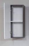 Badezimmer Hngeschrank Line in wei Hochglanz und Sardegna grau Rauchsilber Badschrank 30 x 77 cm