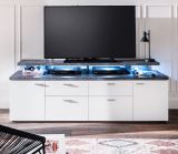 TV-Lowboard Mood in wei und Stone Design grau Fernsehtisch 180 x 66 cm