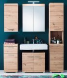 Badezimmer Badmbel Set Amanda in Eiche / Asteiche Badkombination 4-teilig 163 x 190 cm