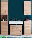 Badezimmer Badmbel Set Amanda in Eiche / Asteiche Badkombination 4-teilig 163 x 190 cm