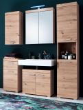 Badezimmer Badmbel Set Amanda in Eiche / Asteiche Badkombination 4-teilig 163 x 190 cm