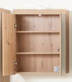 Badezimmer Spiegelschrank Amanda in Eiche Dekor Badschrank 2-t�rig 60 x 77 cm