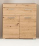 Badezimmer Kommode Amanda in Eiche / Asteiche Badschrank 73 x 79 cm