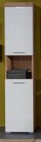 Badezimmer Hochschrank Amanda in wei Hochglanz und Asteiche Badschrank 37 x 190 cm