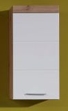 Bad H�ngeschrank Amanda in wei� Hochglanz und Asteiche Badschrank 37 x 77 cm