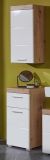 Bad H�ngeschrank Amanda in wei� Hochglanz und Asteiche Badschrank 37 x 77 cm