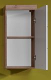 Bad H�ngeschrank Amanda in wei� Hochglanz und Asteiche Badschrank 37 x 77 cm