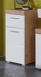 Badezimmer Unterschrank Amanda in wei� Hochglanz und Eiche Asteiche Badschrank 37 x 79 cm