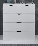 Schubkastenkommode Basix wei 80 x 101 cm mit 5 Schubksten