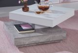 Couchtisch in wei� und Stone Design grau Wohnzimmertisch drehbar quadratisch 70 x 70 cm mit Ablage