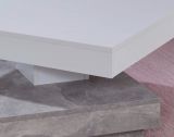 Couchtisch in wei� und Stone Design grau Wohnzimmertisch drehbar quadratisch 70 x 70 cm mit Ablage
