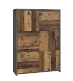 Kommode Best Chest in Old Used Wood Shabby mit Betonoptik grau Vintage Anrichte 77 x 112 cm