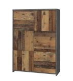 Kommode Best Chest in Old Used Wood Shabby mit Betonoptik grau Vintage Anrichte 77 x 112 cm