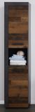 Badezimmer Hochschrank Cancun / Indy in Old Used Wood und grau 36 x 184 cm