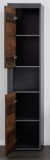 Badezimmer Hochschrank Cancun / Indy in Old Used Wood und grau 36 x 184 cm