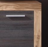 Wohnzimmer: Highboard Boom Nussbaum Satin, Touchwood dunkelbraun (160x137 cm) inkl. LED-Beleuchtung