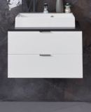 Badezimmer Waschbeckenunterschrank Concept1 in wei Hochglanz und Graphit grau Badschrank 60 x 48 cm
