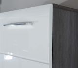 Sideboard Line in Hochglanz wei und Sardegna grau Rauchsilber Anrichte 120 x 86 cm Kommode