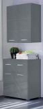 Badezimmer Kommode Amanda in grau Hochglanz Badschrank 73 x 79 cm