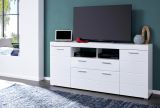 TV-Lowboard Amanda in Hochglanz wei TV in Komforthhe 180 x 88 cm Fernsehtisch