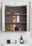 Badezimmer Spiegelschrank Line in Sardegna grau Rauchsilber Badschrank 2-trig 60 x 67 cm