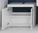 Badezimmer Waschbeckenunterschrank Amanda in wei Hochglanz Badschrank 2-trig 60 x 56 cm
