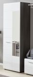Garderobenschrank Line in Hochglanz wei und Sardegna grau Rauchsilber Garderobe 60 x 191 cm
