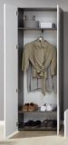 Garderobenschrank Line in Hochglanz wei und Sardegna grau Rauchsilber Garderobe 60 x 191 cm