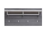 Garderobenpaneel Line in Hochglanz wei und Sardegna grau Rauchsilber Wandgarderobe 80 x 40 cm